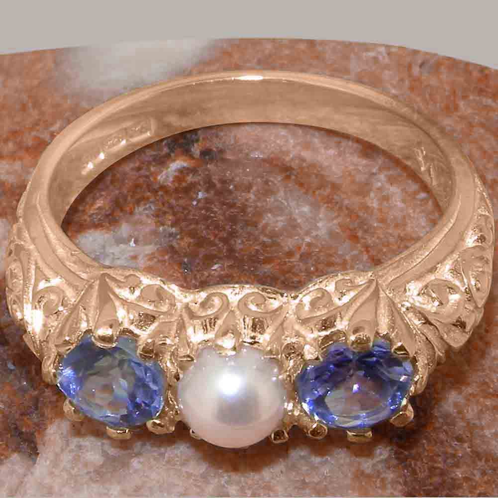 10k Rose Gold Cultured Pearl Tanzanite Ring R246862