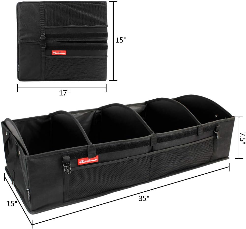 4 Compartment Foldable Car Trunk Organizer B884190