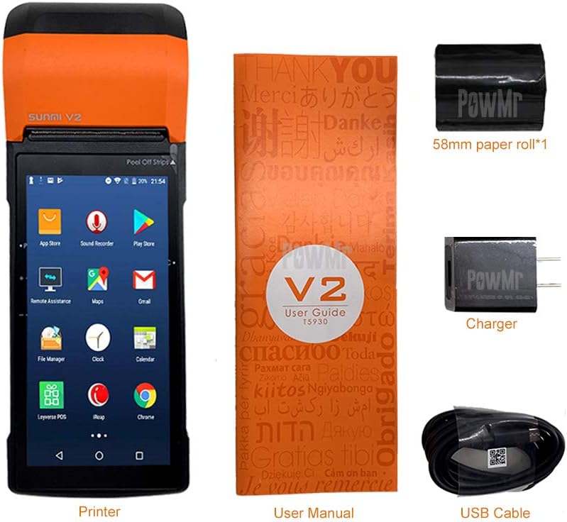 58mm Thermal POS Receipt Printer with Android 7.1 OS 5.45 Touch Screen E4463