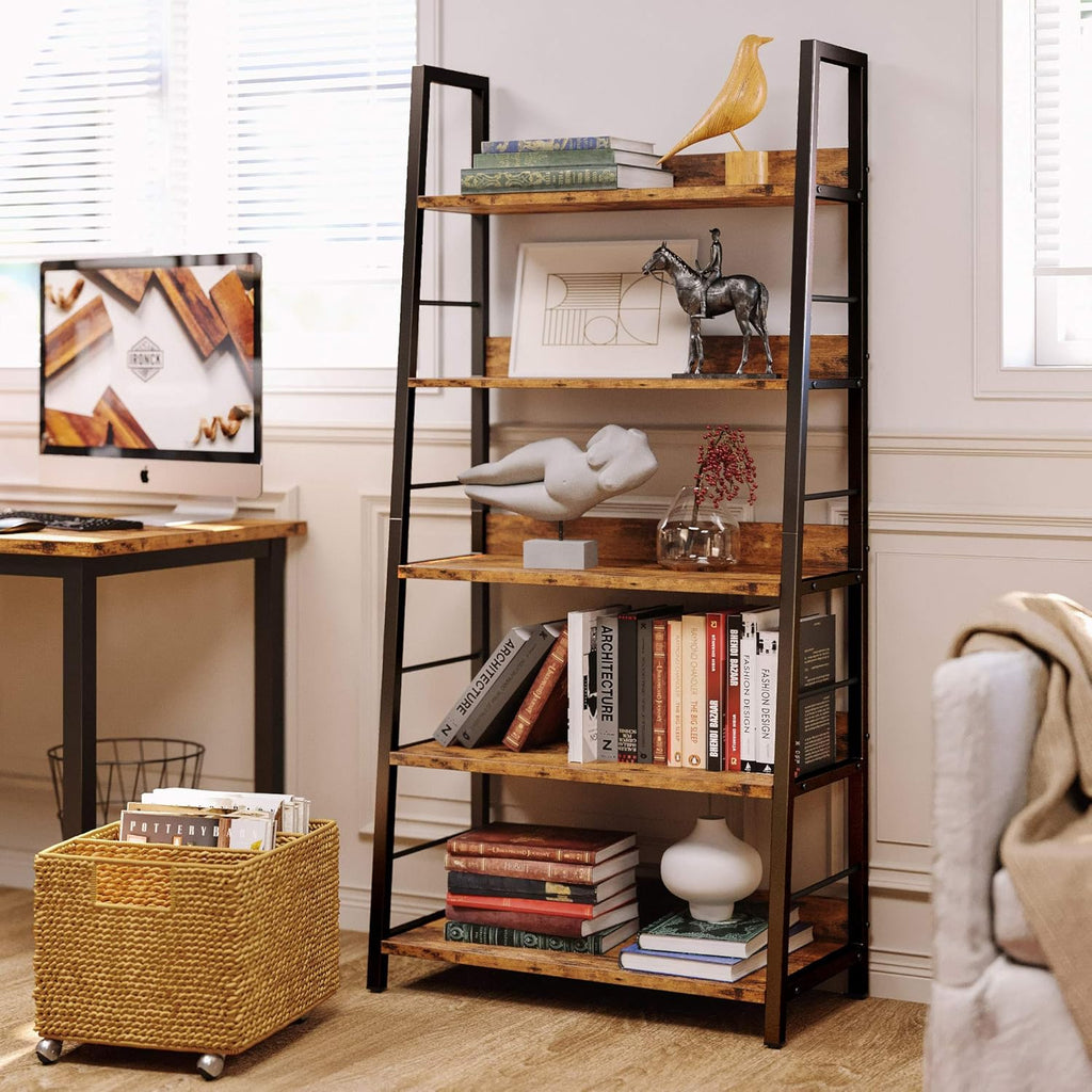 Rustic Brown 4 Tier Ladder Shelf G896404