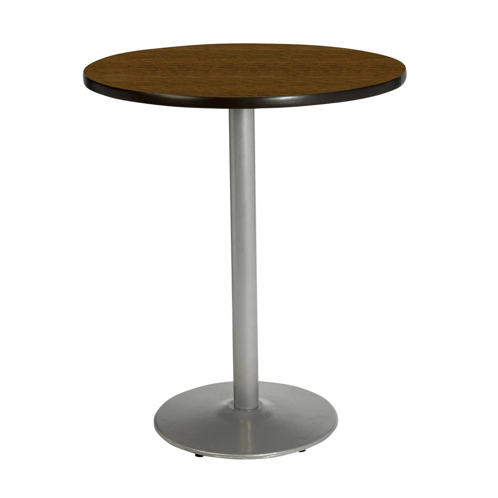 Dark Mahogany 30in Bistro Table with Round Silver Base K9805