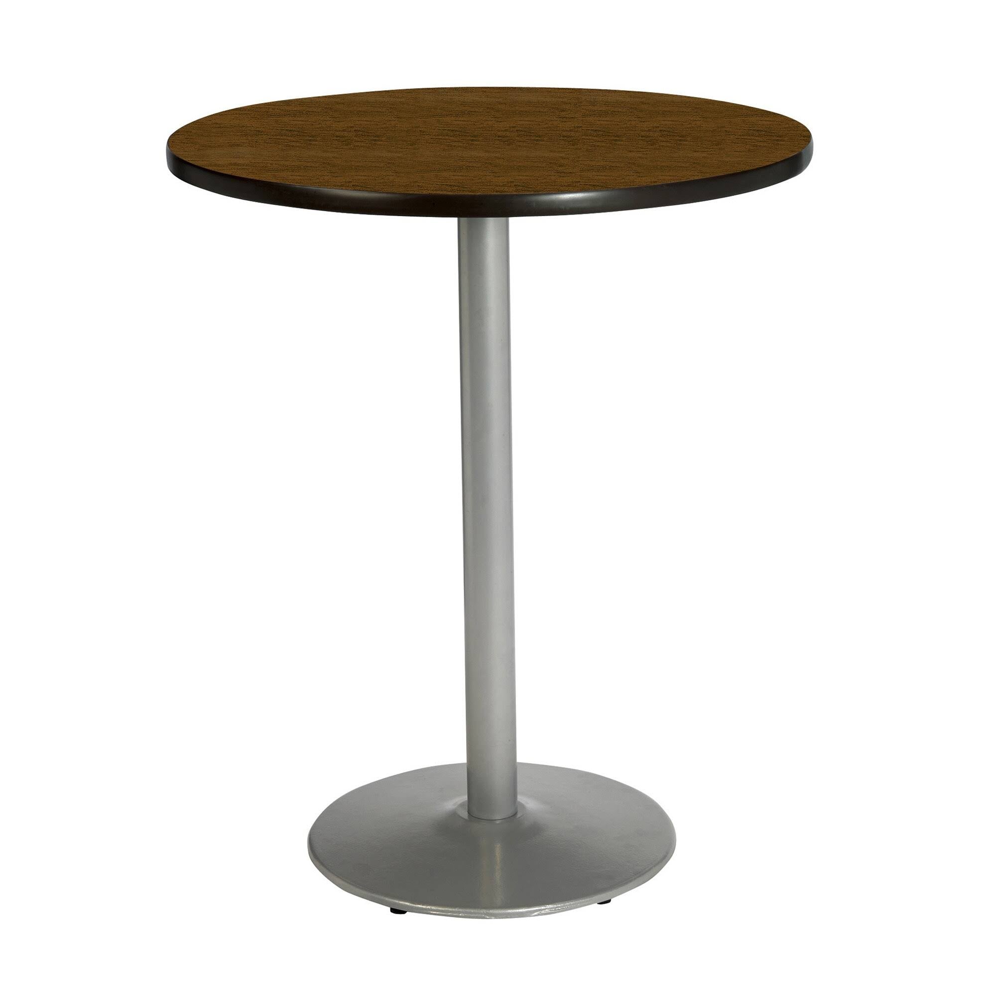 Dark Mahogany 30in Bistro Table with Round Silver Base K9805