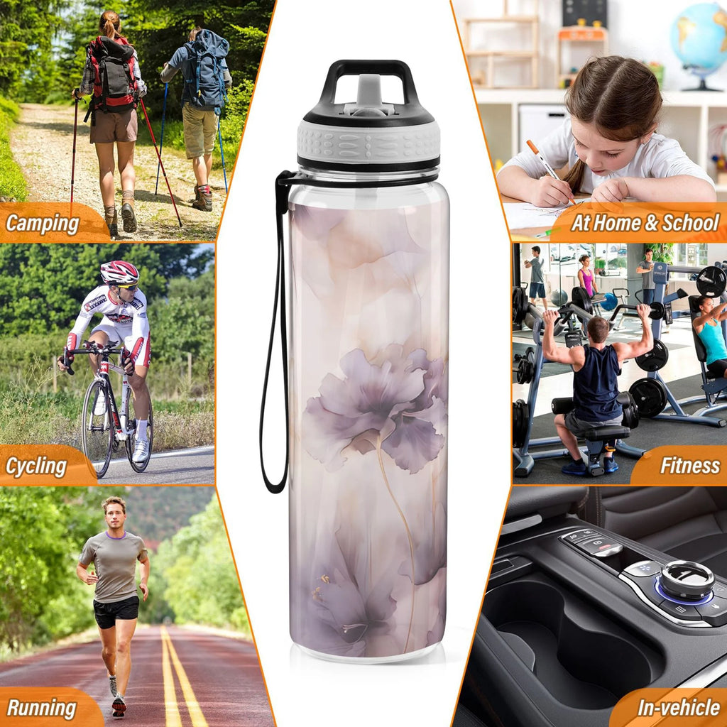 32oz Tritan Leakproof Clear Water Bottle with Straw R3338