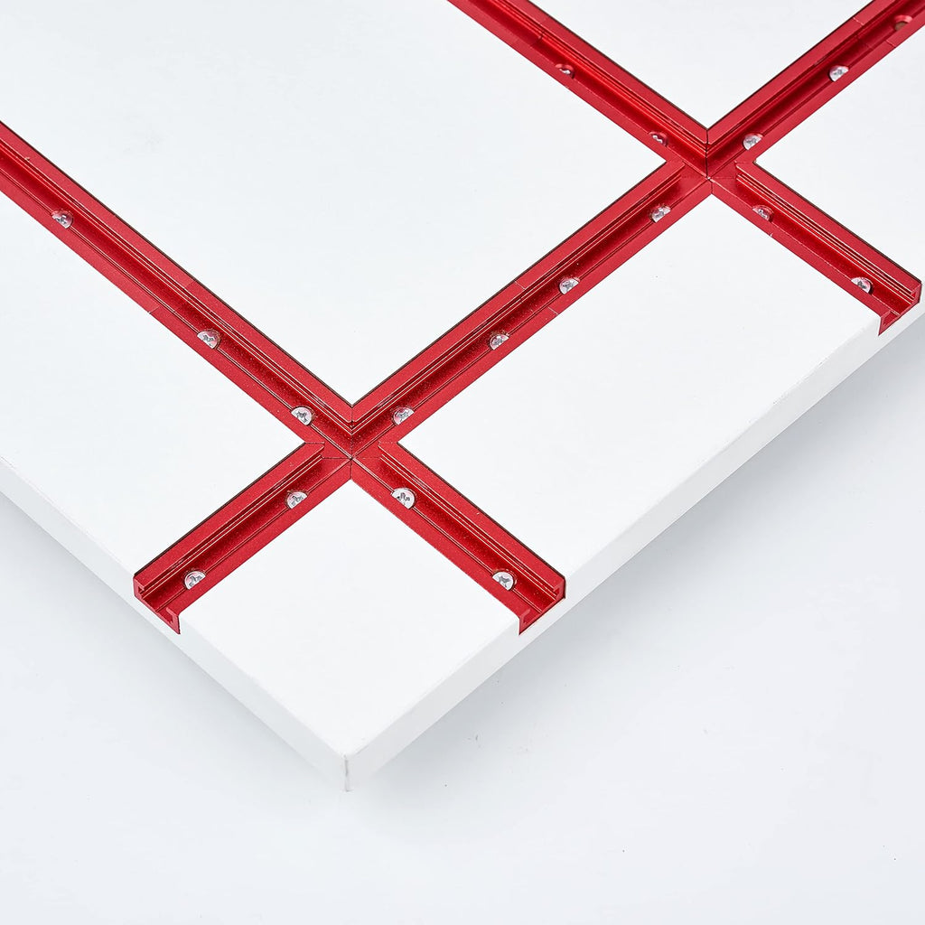 T Track 48" with Wood Screws Double Cut Profile Universal T-Track with Predrilled Mounting Holes Fine Sandblast Anodized Red Color Pack of 2 W8839