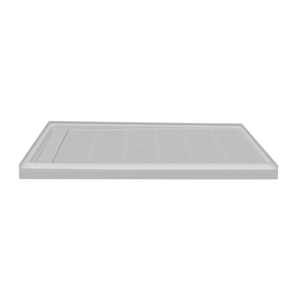 Grey Rectangular Alcove Shower Base with Left Hand Drain T56739
