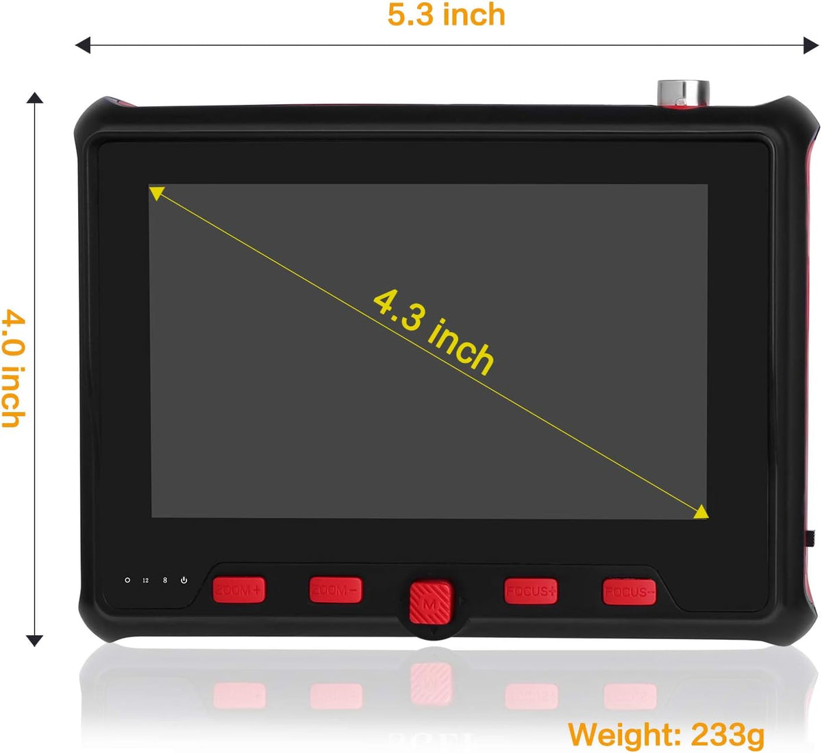 4-in-1 Portable CCTV Camera Tester HD 8MP AHD TVI CVI CVBS 4.3-inch LCD PTZ Control 12V Power Output UTC OSD Control Pack of 2 H98716