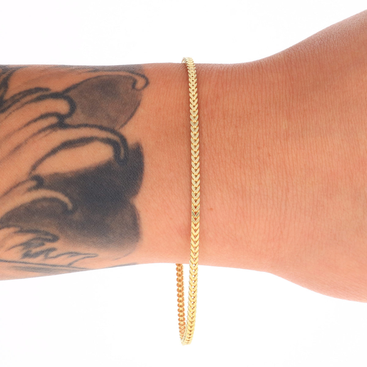 10k Yellow Gold 2mm Franco Chain Bracelet 7" - 9" V504401