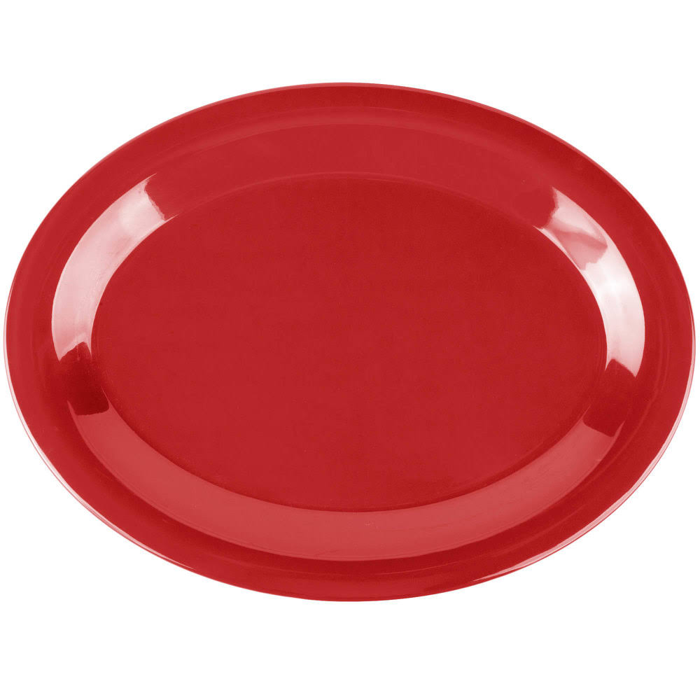 Red Melamine Oval Platter Tray U5572