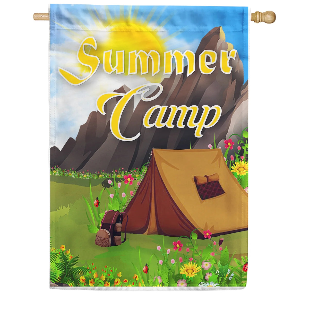 Camping House Flag 28 x 40 Inch Double Sided Outdoor Decorative Flag D1136