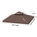 10x10 Ft Double Tiered Gazebo Replacement Canopy U71714