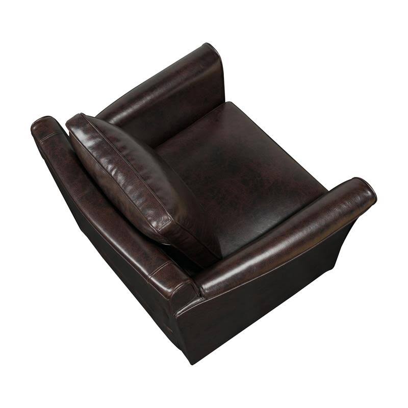 Brown Faux Leather Accent Chair E451