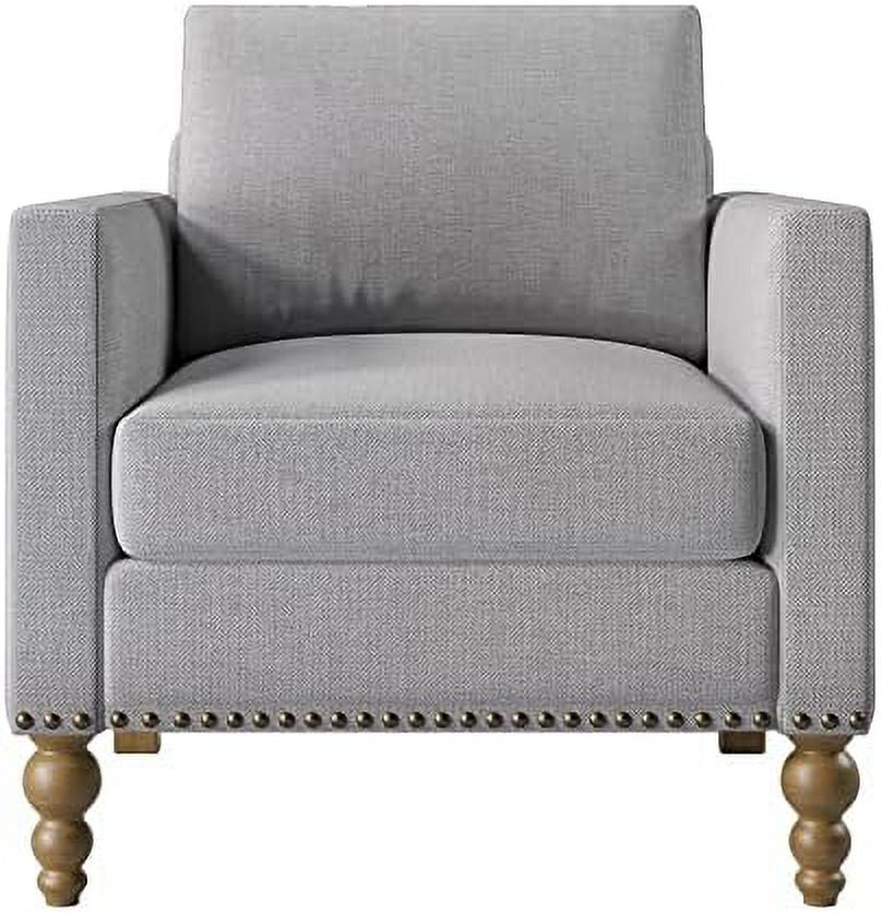 Blue Linen Tufted Recliner Sofa V698358