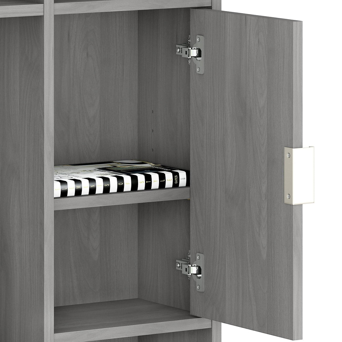 Modern Gray L-Shaped Desk with Hutch M46199