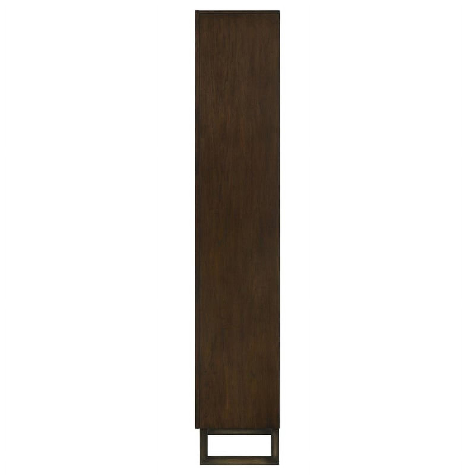 4-shelf Wood Bookcase Dark Walnut and Gunmetal T63178