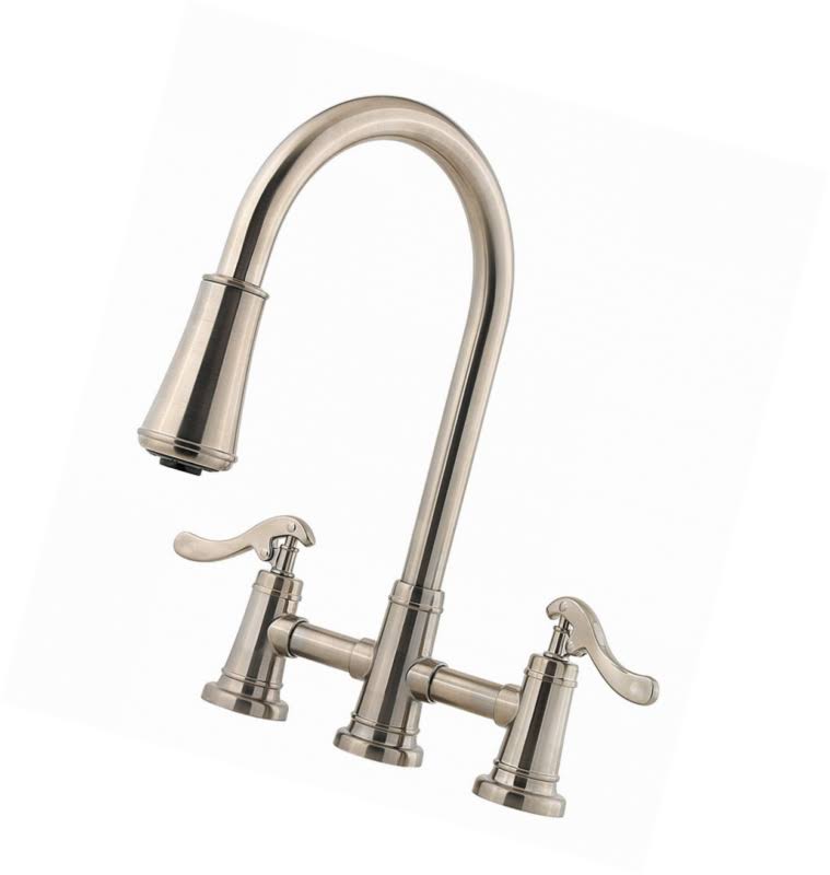 Brushed Nickel 2-Handle Pull-Down Kitchen Faucet H1333