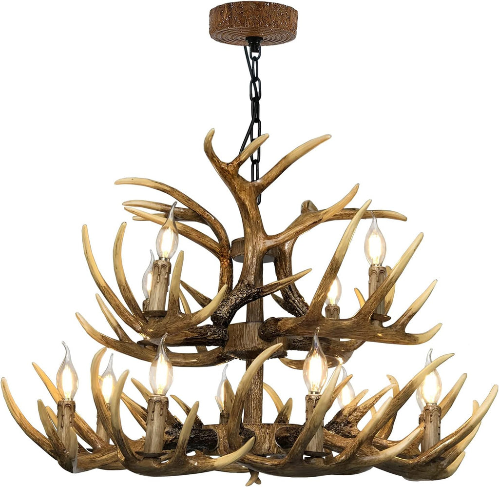 Antler Chandelier, 8+4 Lights, 12 Lights, E12 Base C724115