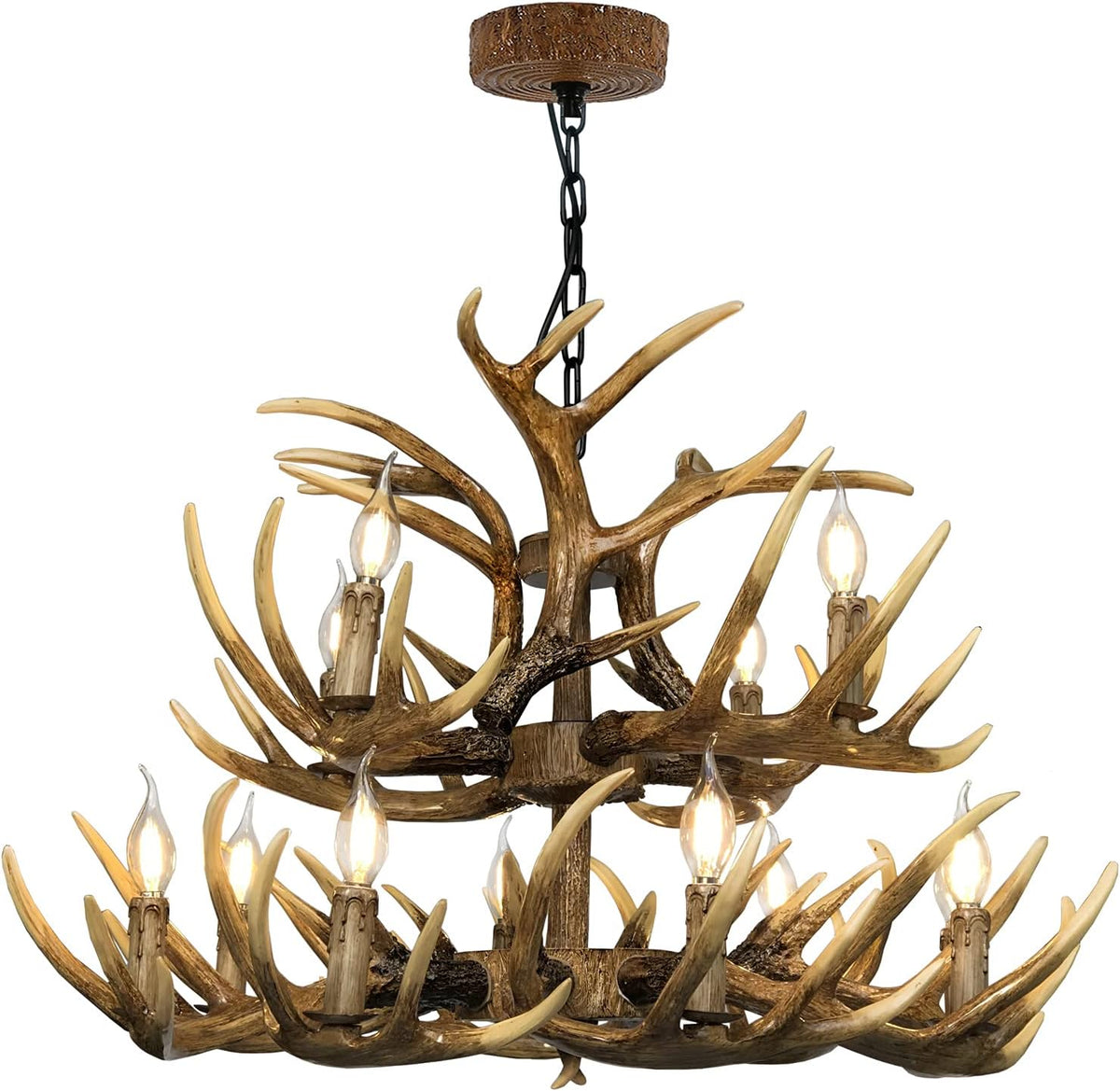 Antler Chandelier, 8+4 Lights, 12 Lights, E12 Base C724115