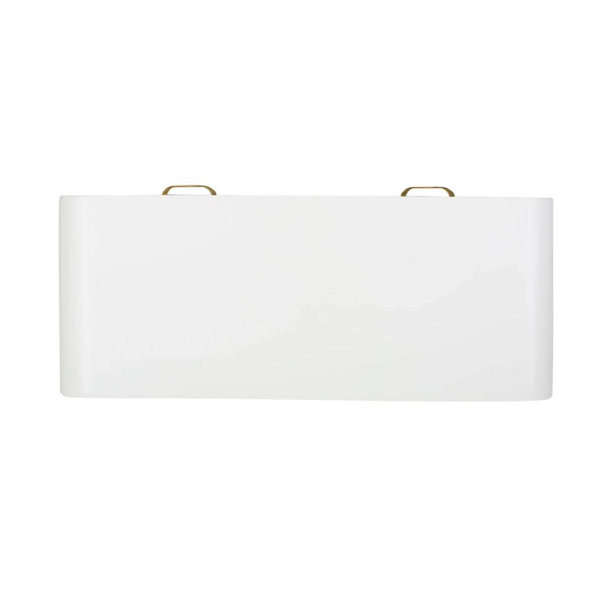 White and Champagne Gold Faux Wood Vanity Table Q616965