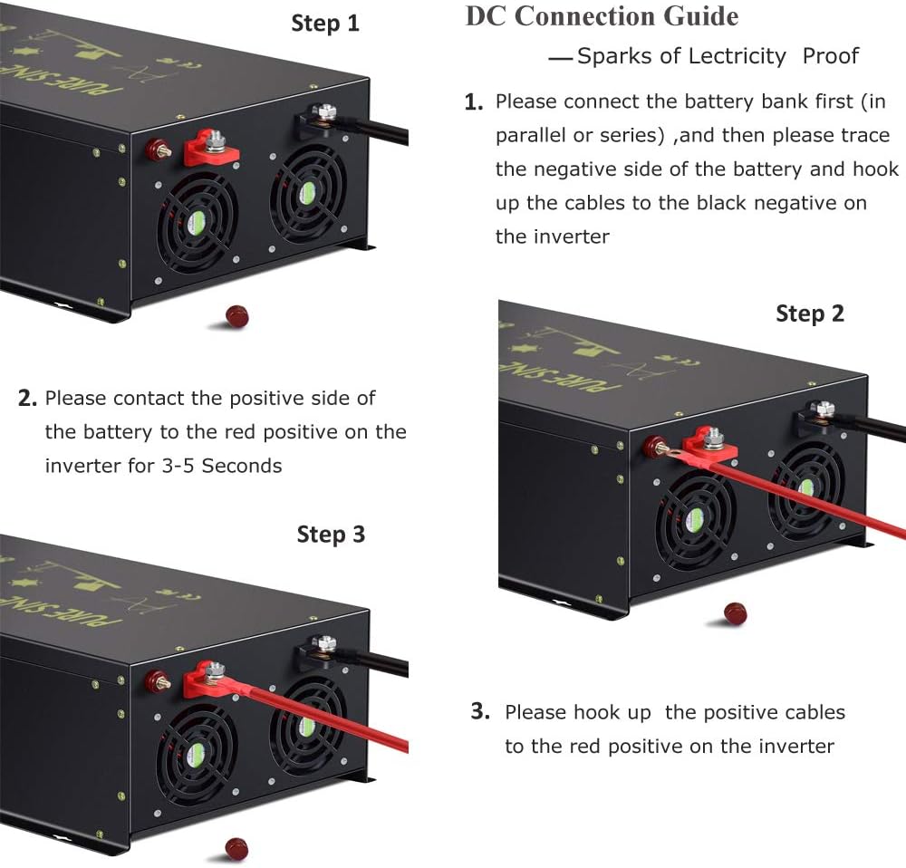8000W 24VDC to 120VAC Pure Sine Wave Power Inverter G2840