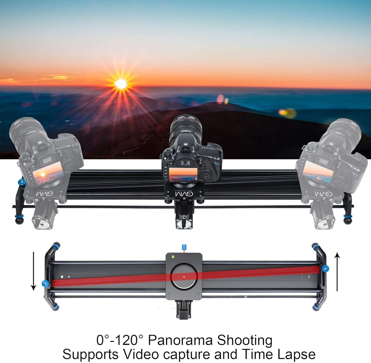 Motorized Camera Slider, 31 Aluminum Alloy Track Dolly Rail C77036