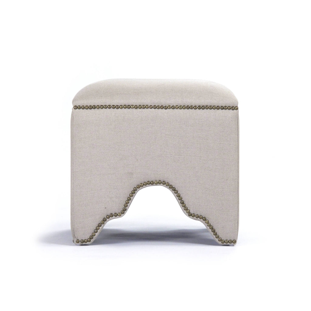 Cubic Stool Natural Linen W586038