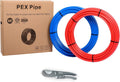 Blue & Red 1/2 inch 2 Rolls x75 ft (150 ft) Pex-b Pipe/Tubing with Pipe Cutter G789