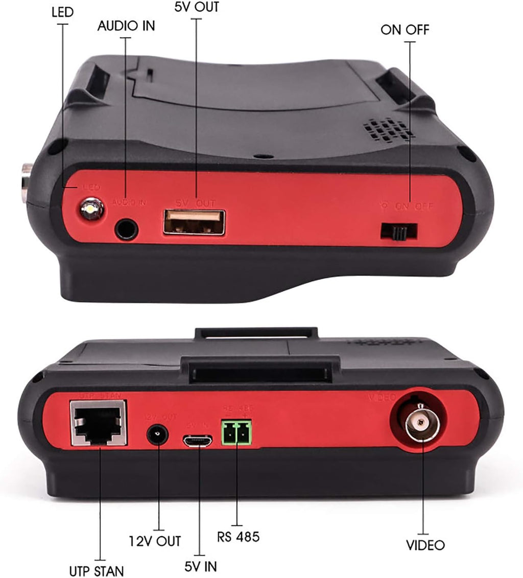 4-in-1 Portable CCTV Camera Tester HD 8MP AHD TVI CVI CVBS 4.3-inch LCD PTZ Control 12V Power Output UTC OSD Control Pack of 2 H98716