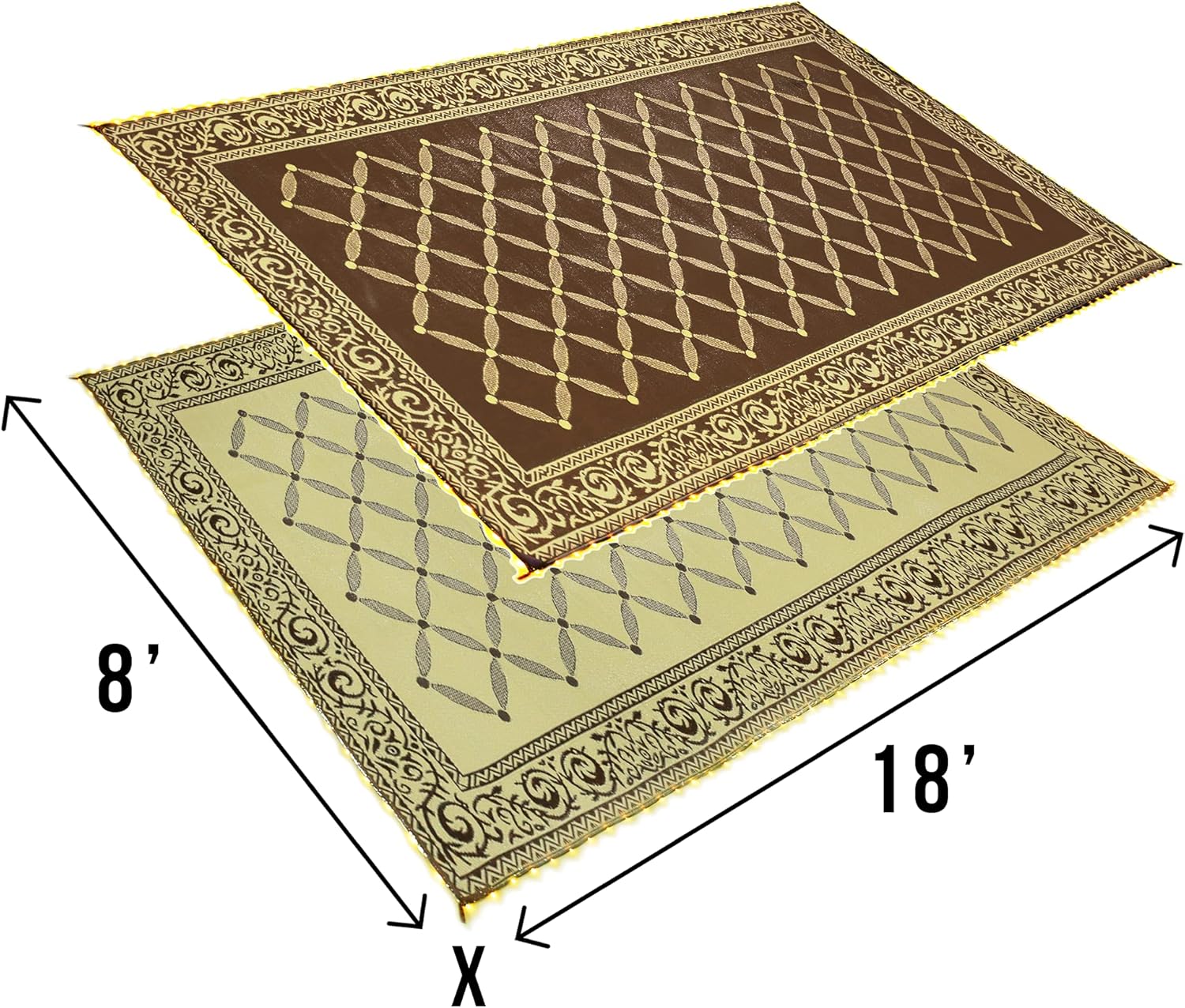LED Illuminated Patio Mat Brown/Beige T978