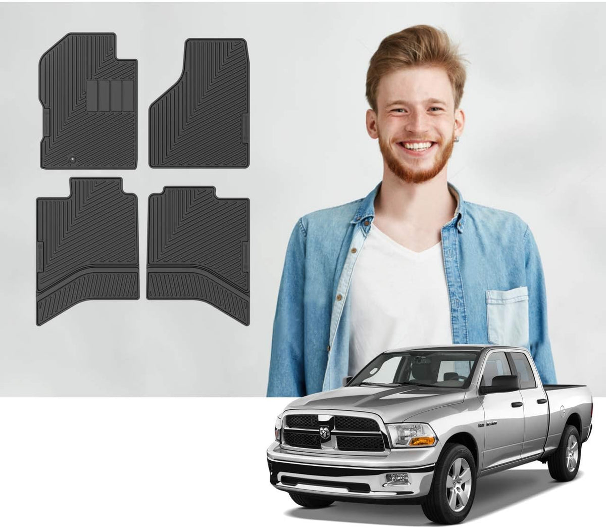 Front Row Floor Mats for Dodge Ram 2012-2018 J21989