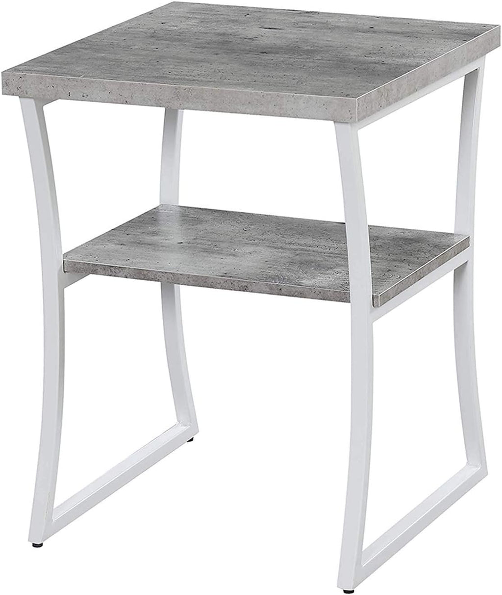 Faux Birch Slate Gray End Table Pack of 2 Q121