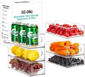 Clear Stackable Fridge Organizer Bins, Set of 6 X813581