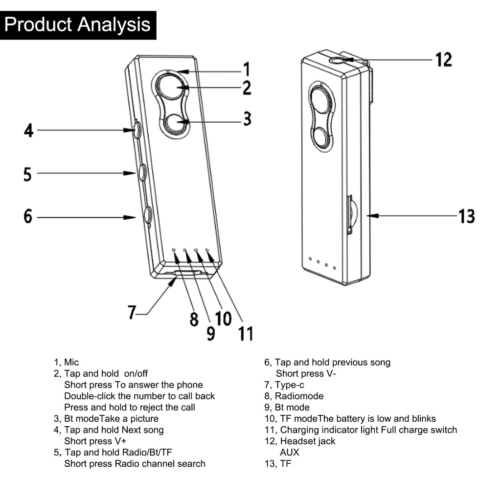 Portable BT MP3 Player Radio V4514