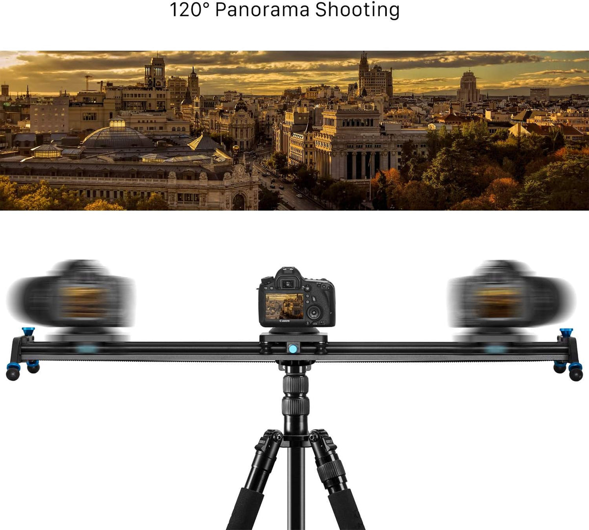 Motorized Camera Slider, 31 Aluminum Alloy Track Dolly Rail C77036