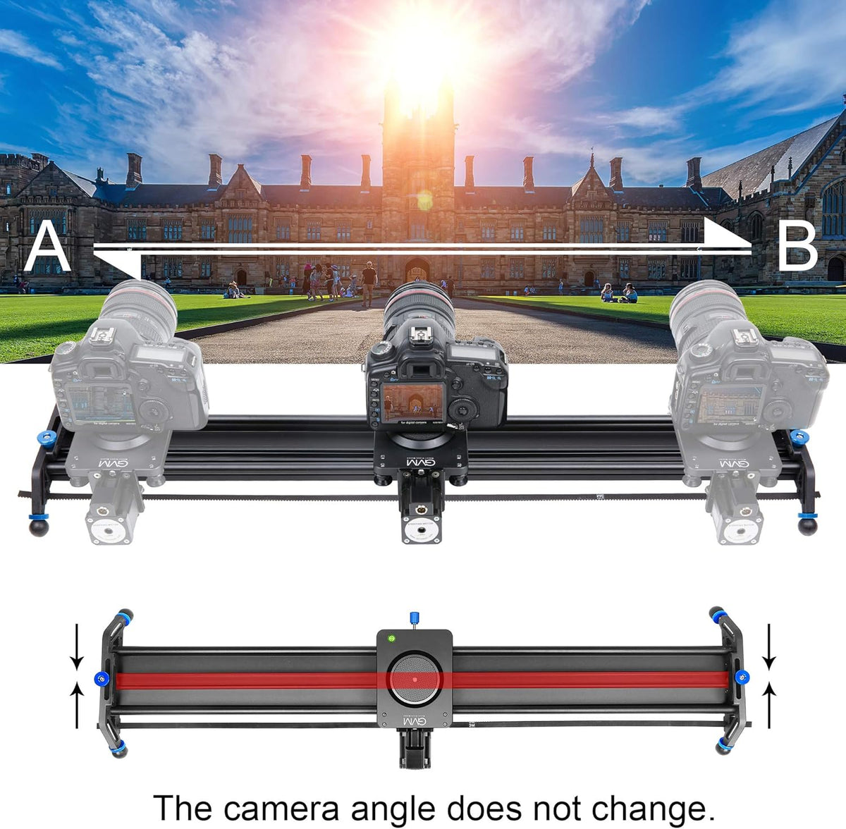 Motorized Camera Slider, 31 Aluminum Alloy Track Dolly Rail C77036
