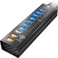 10-Port USB 3.0 Hub with Power Adapter, Black Aluminum Pack of 2 K957194