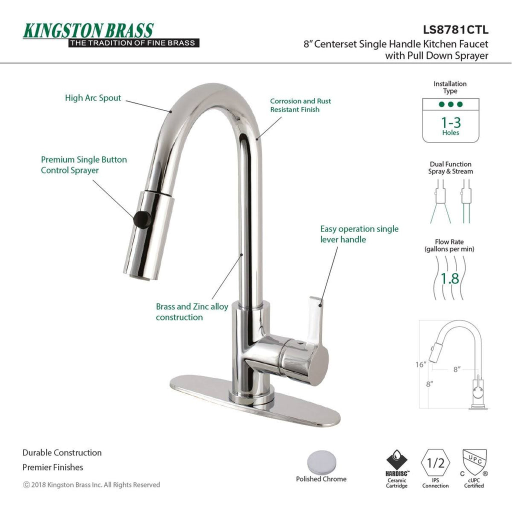 Oil Rubbed Bronze Pull-Down Kitchen Faucet H8429