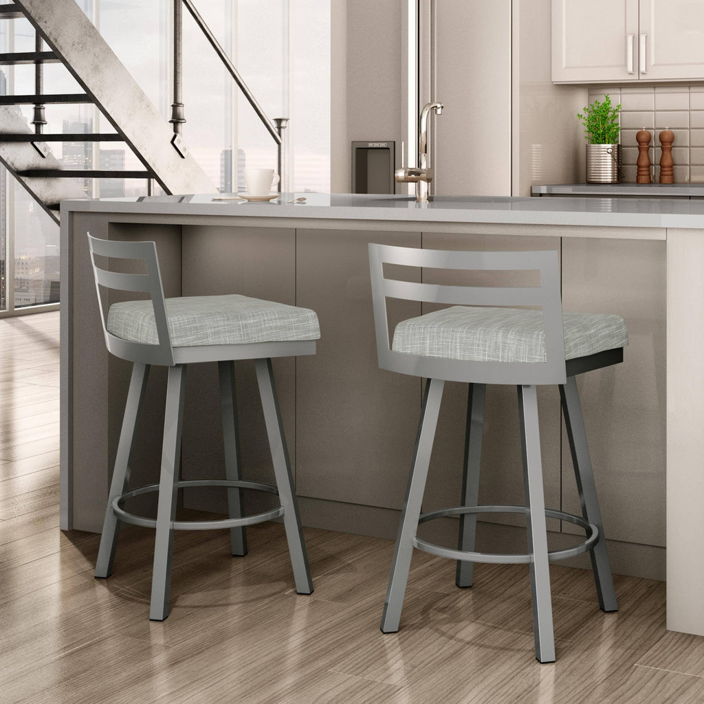 Black Faux Leather Swivel Counter Stool P804704