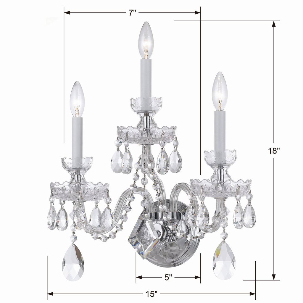 Crystal Chrome 3 Light Sconce Q86861