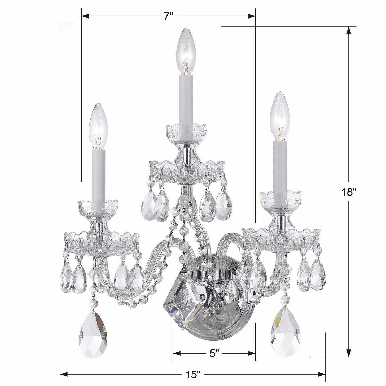 Crystal Chrome 3 Light Sconce Q86861