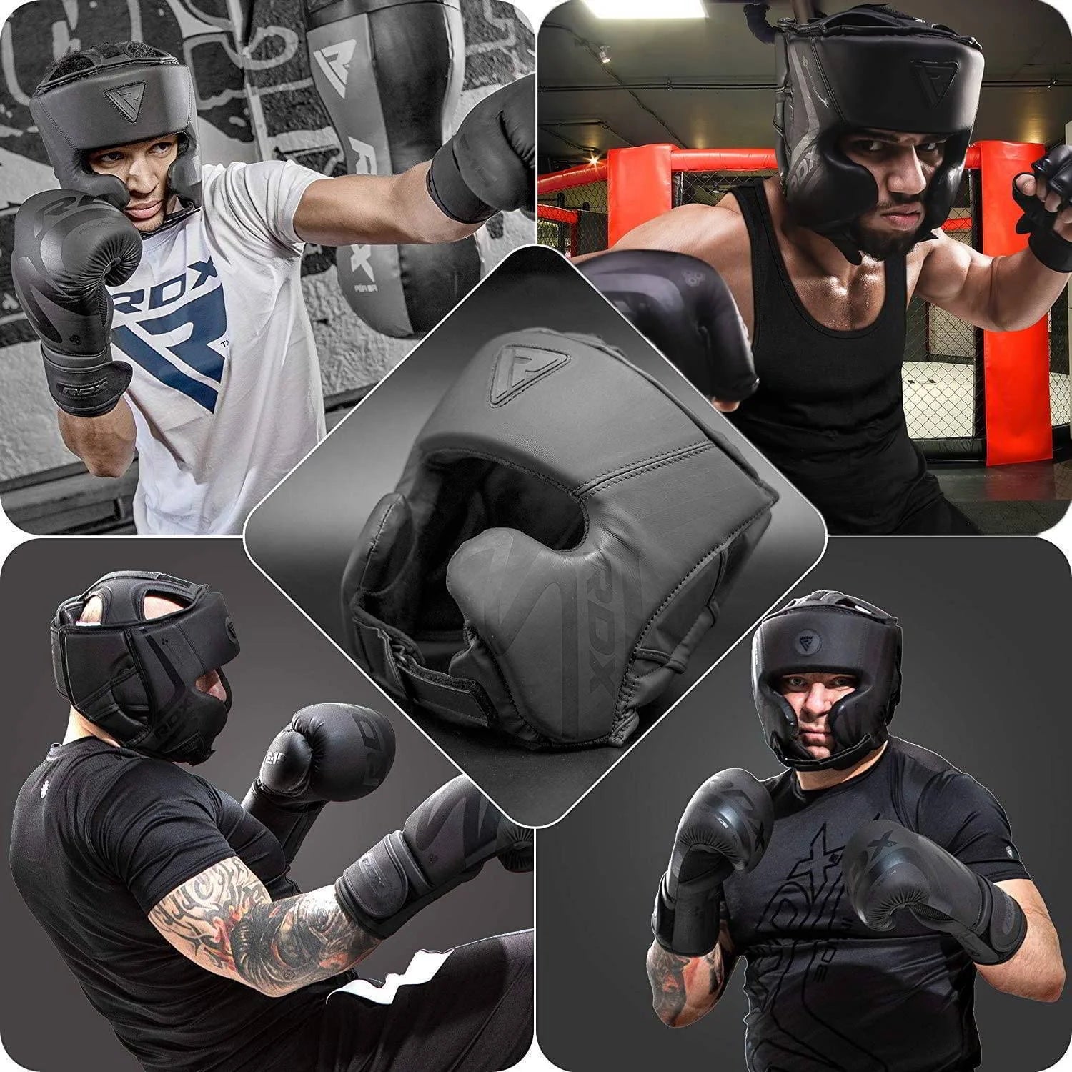 Black Padded Boxing Headgear V17632