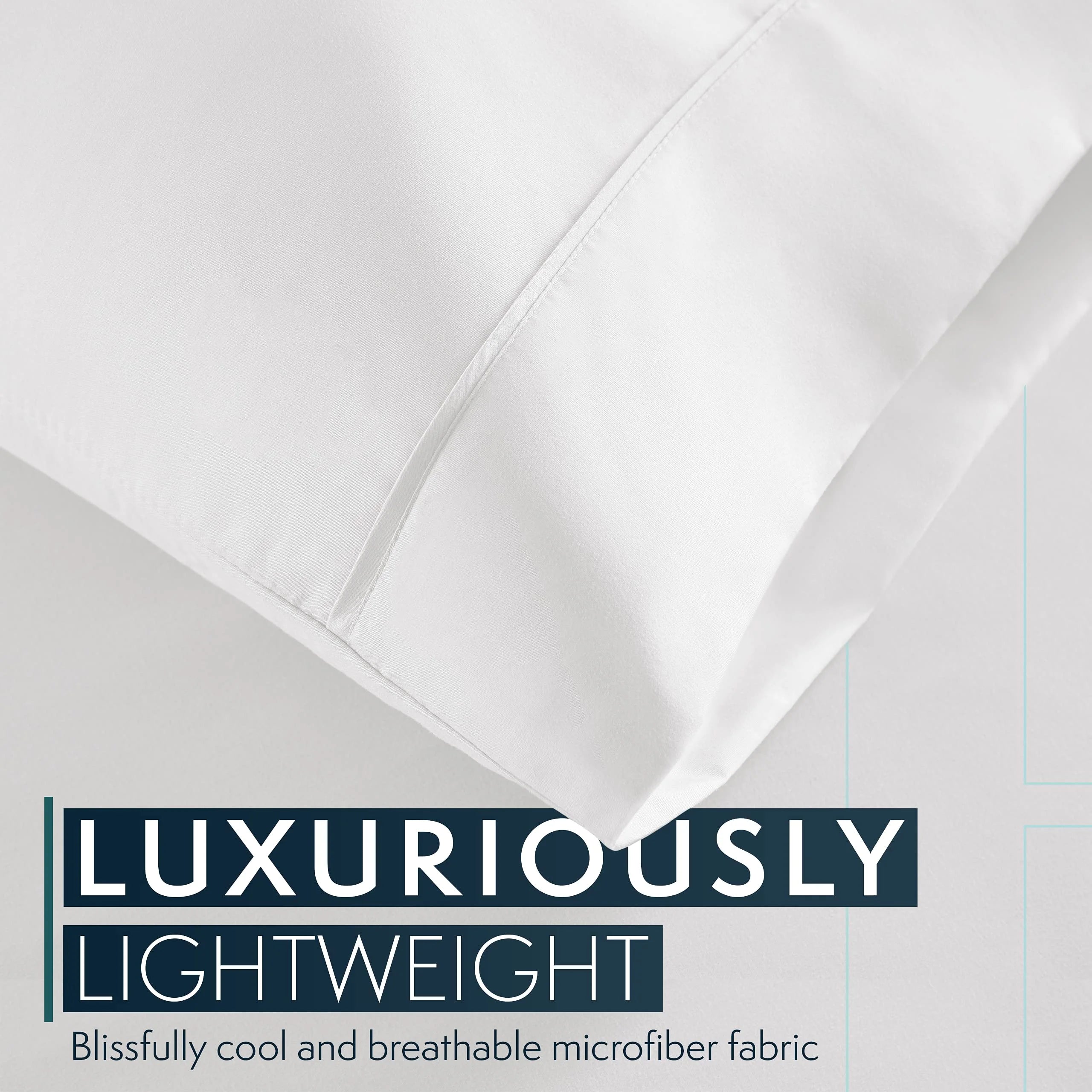 White Queen Bed Sheets Set with Deep Pocket Fitted Sheet P456