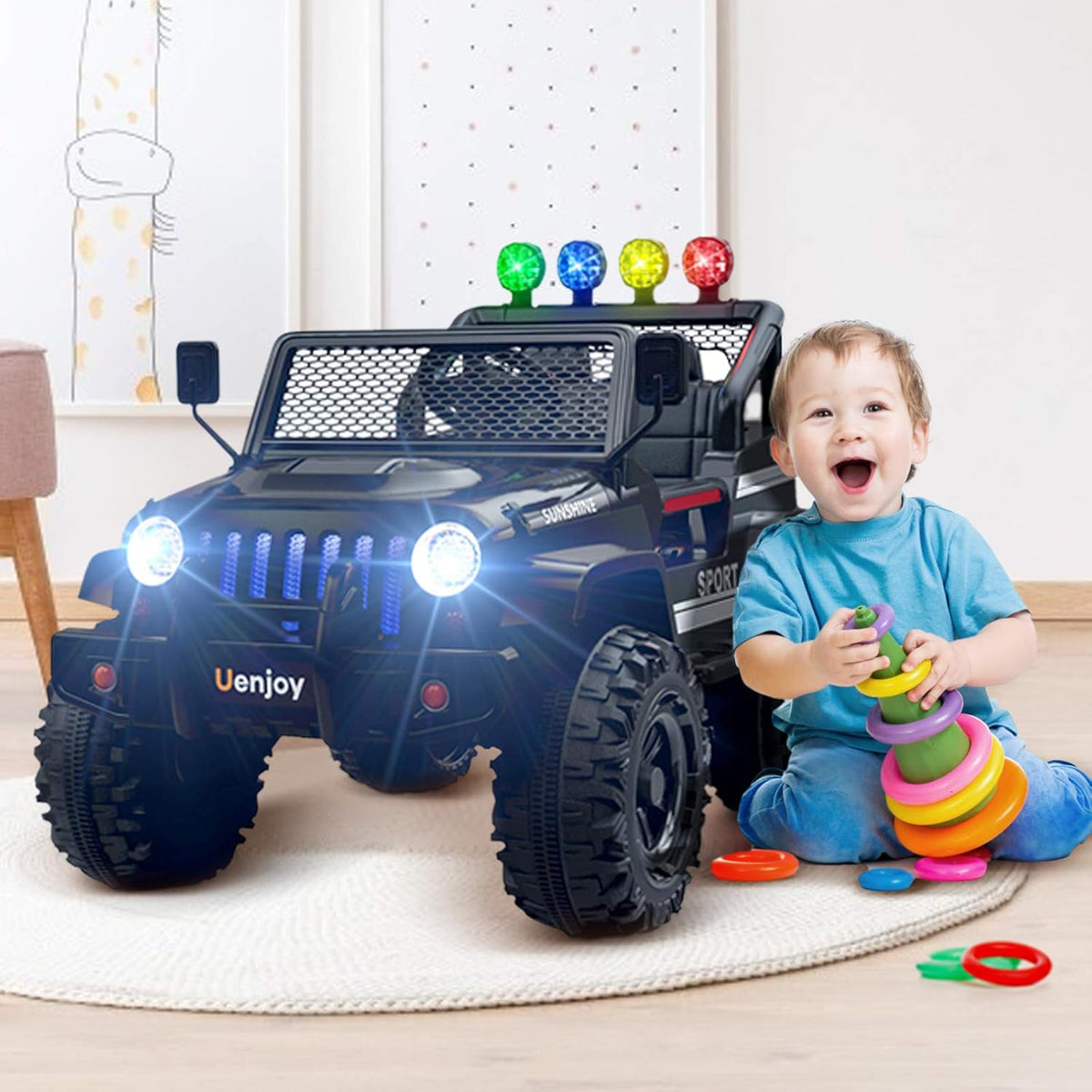 Black 12V Ride on Car with Remote Control Z64457