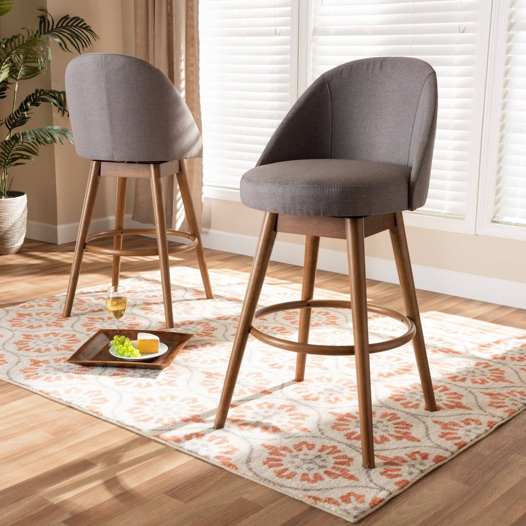 Beige Swivel 2-Piece Bar Stool Set S811705
