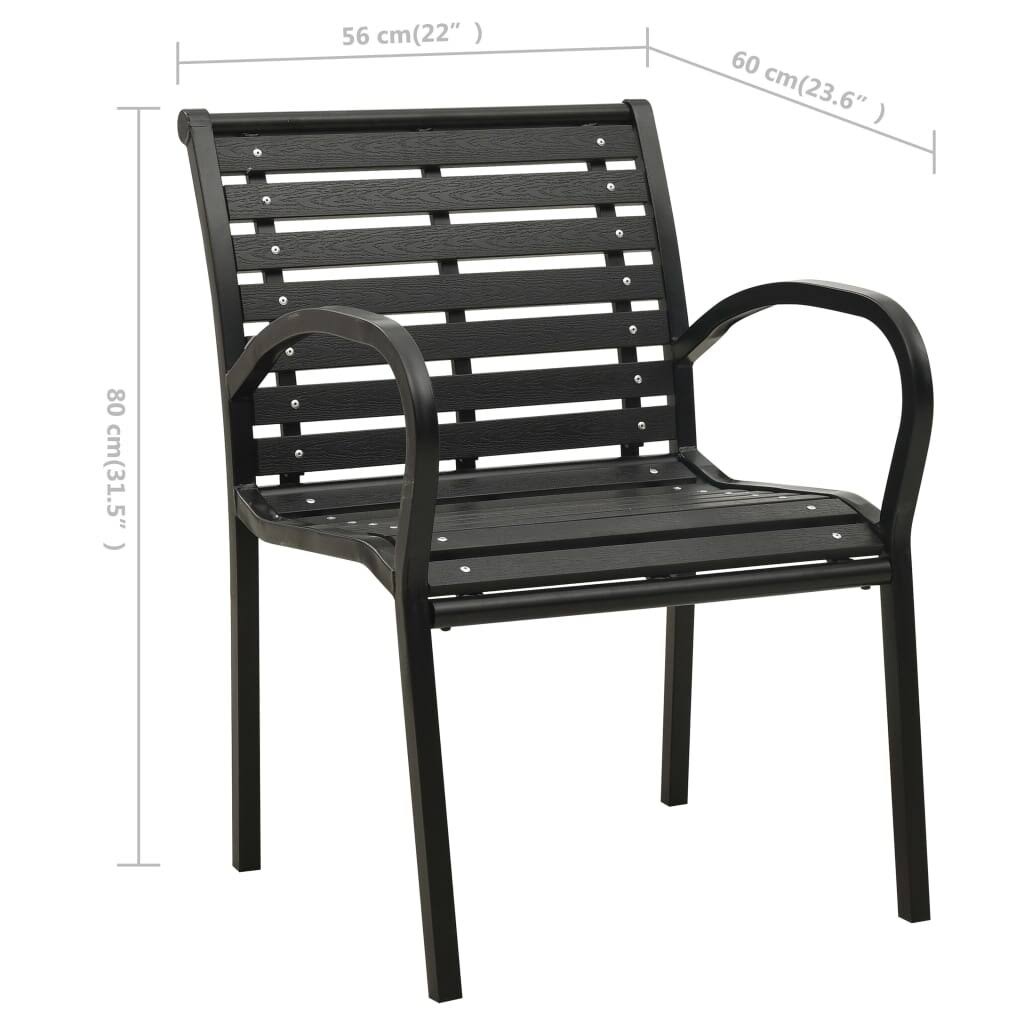 2 Pcs Steel and WPC Garden Chairs E368