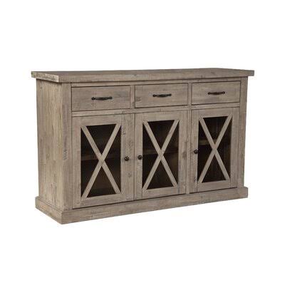 58x22 Wide 3 Drawer Acacia Wood Sideboard Y15824