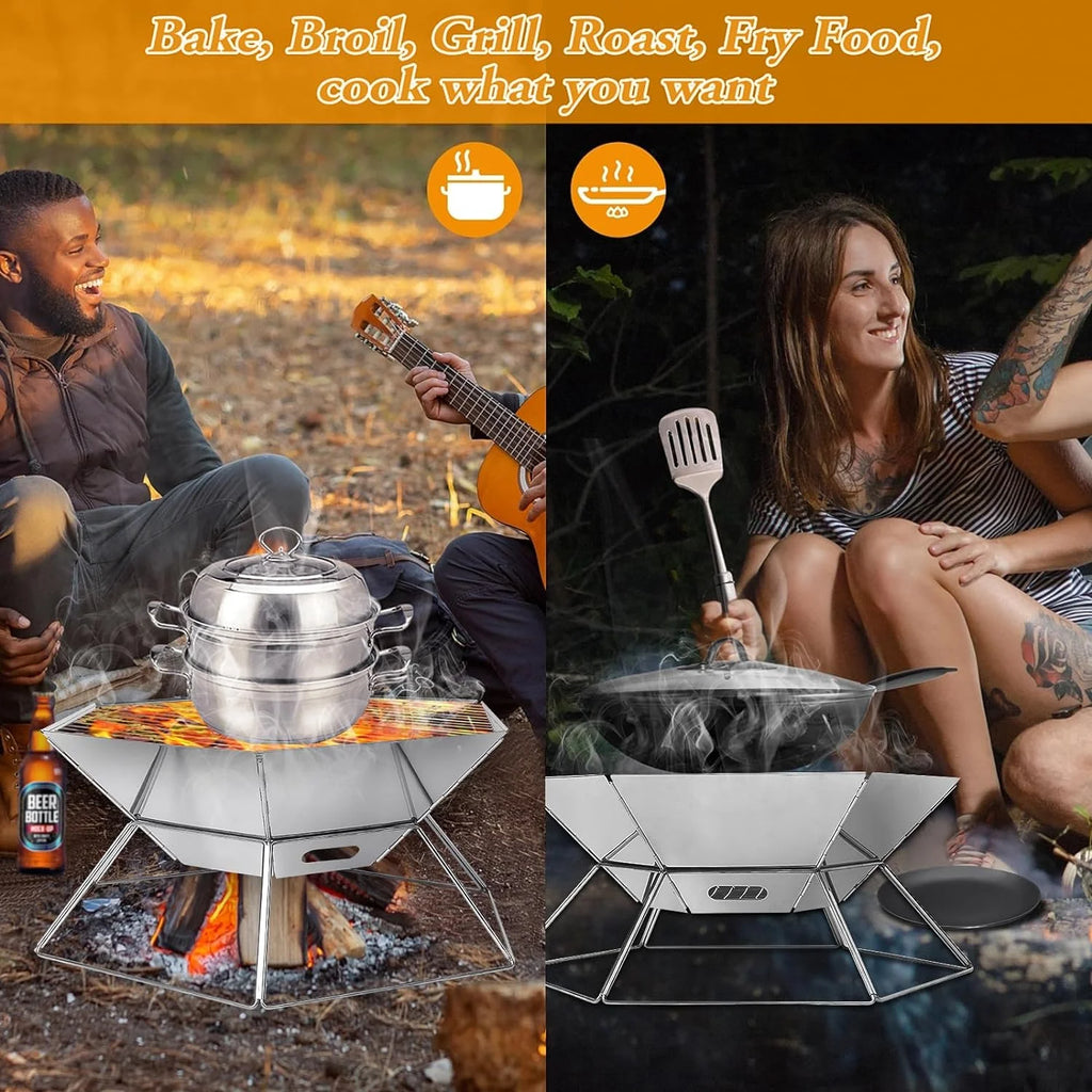Hexagon Stainless Steel Folding BBQ Grill H9693