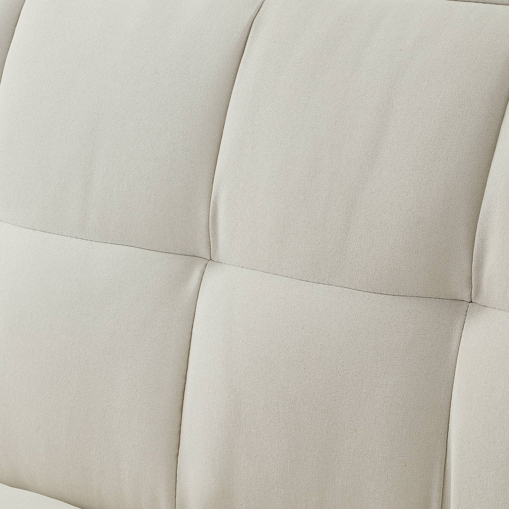 Beige Linen Convertible Sofa Bed with Storage Z6959