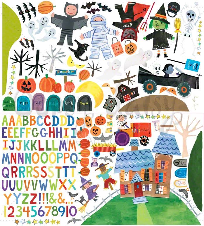 194 Piece Halloween Peel and Place Wall Decal Set R94832