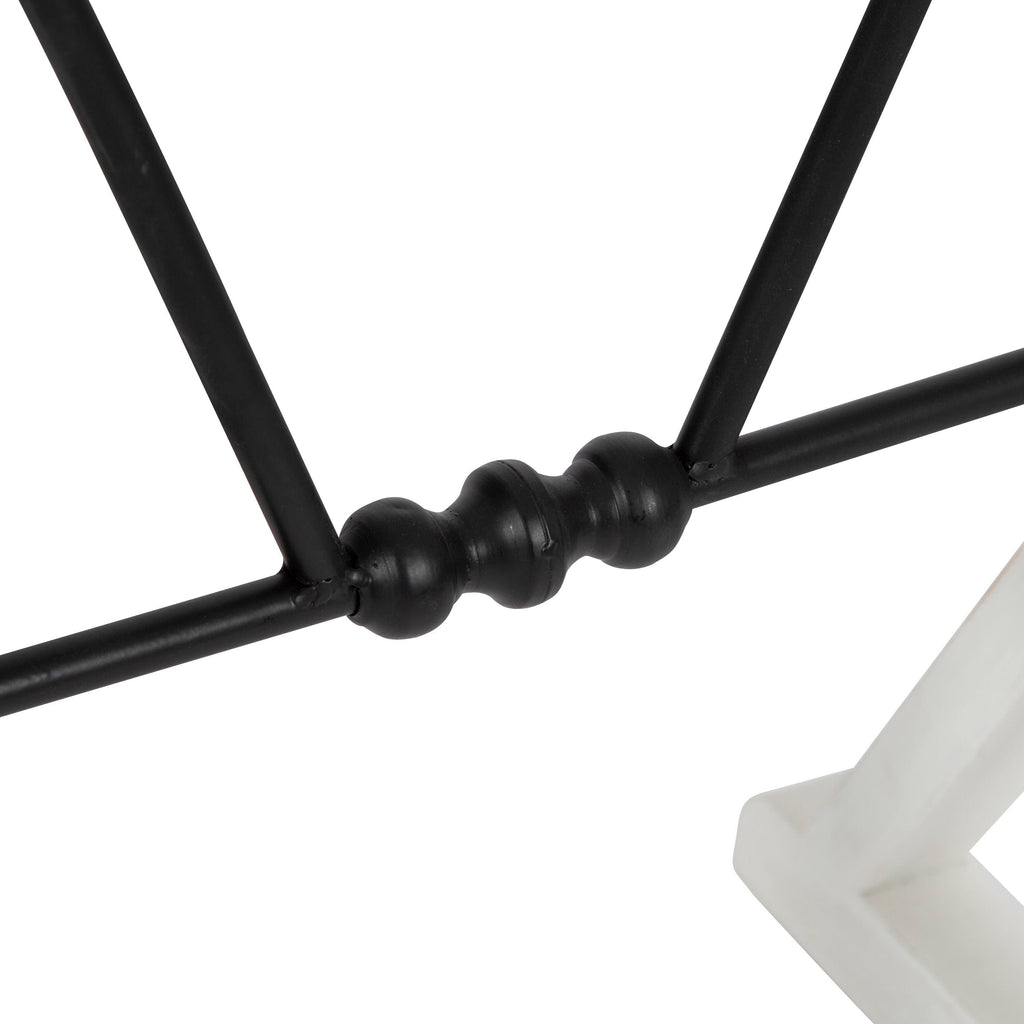 White Wood and Metal Side Table N37161