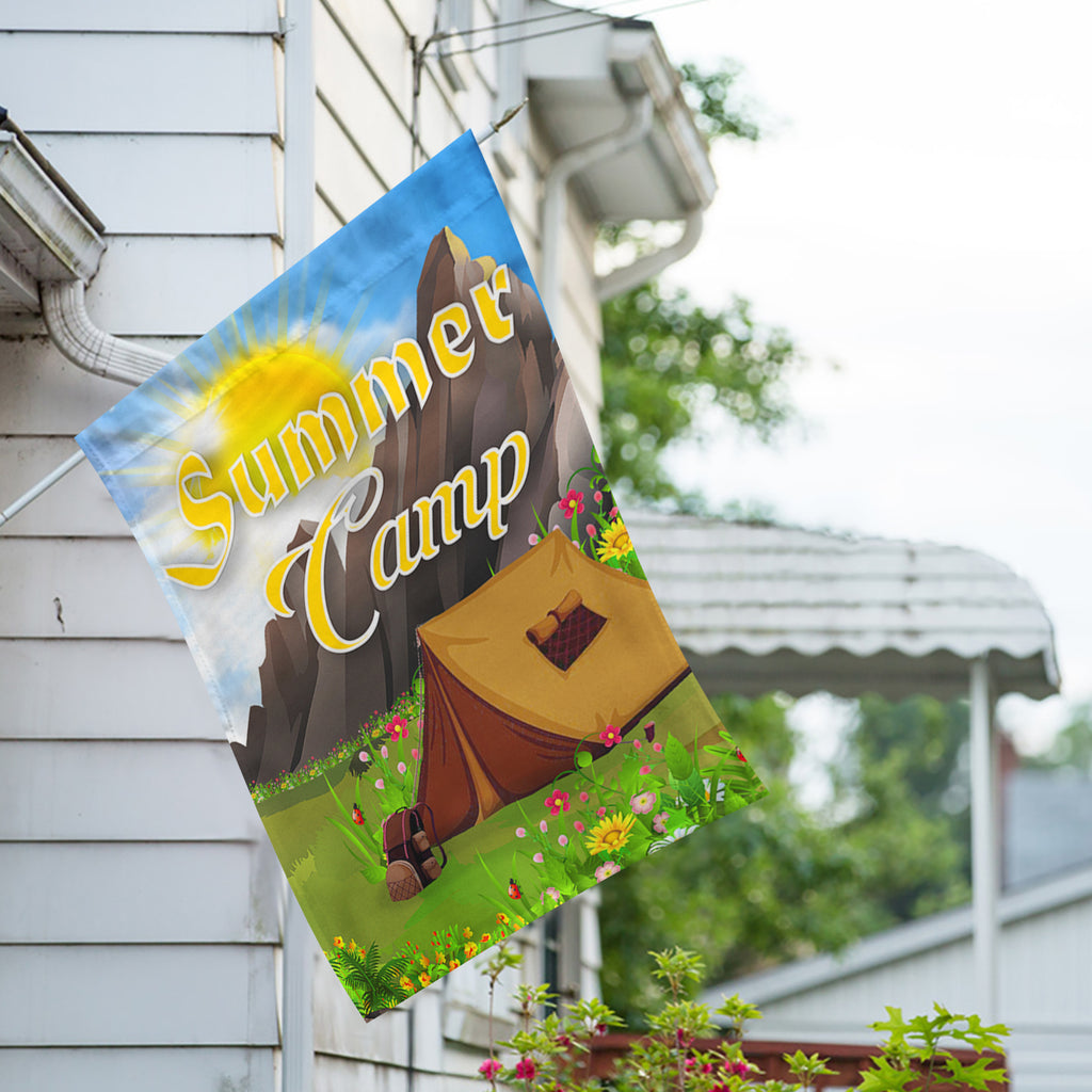 Camping House Flag 28 x 40 Inch Double Sided Outdoor Decorative Flag D1136